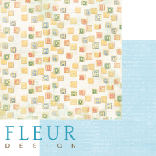 Лист двусторон. бумаги от FLEUR design Кубики, коллекция Пупсики, 30х30, пл. 190 гр, FD1005005